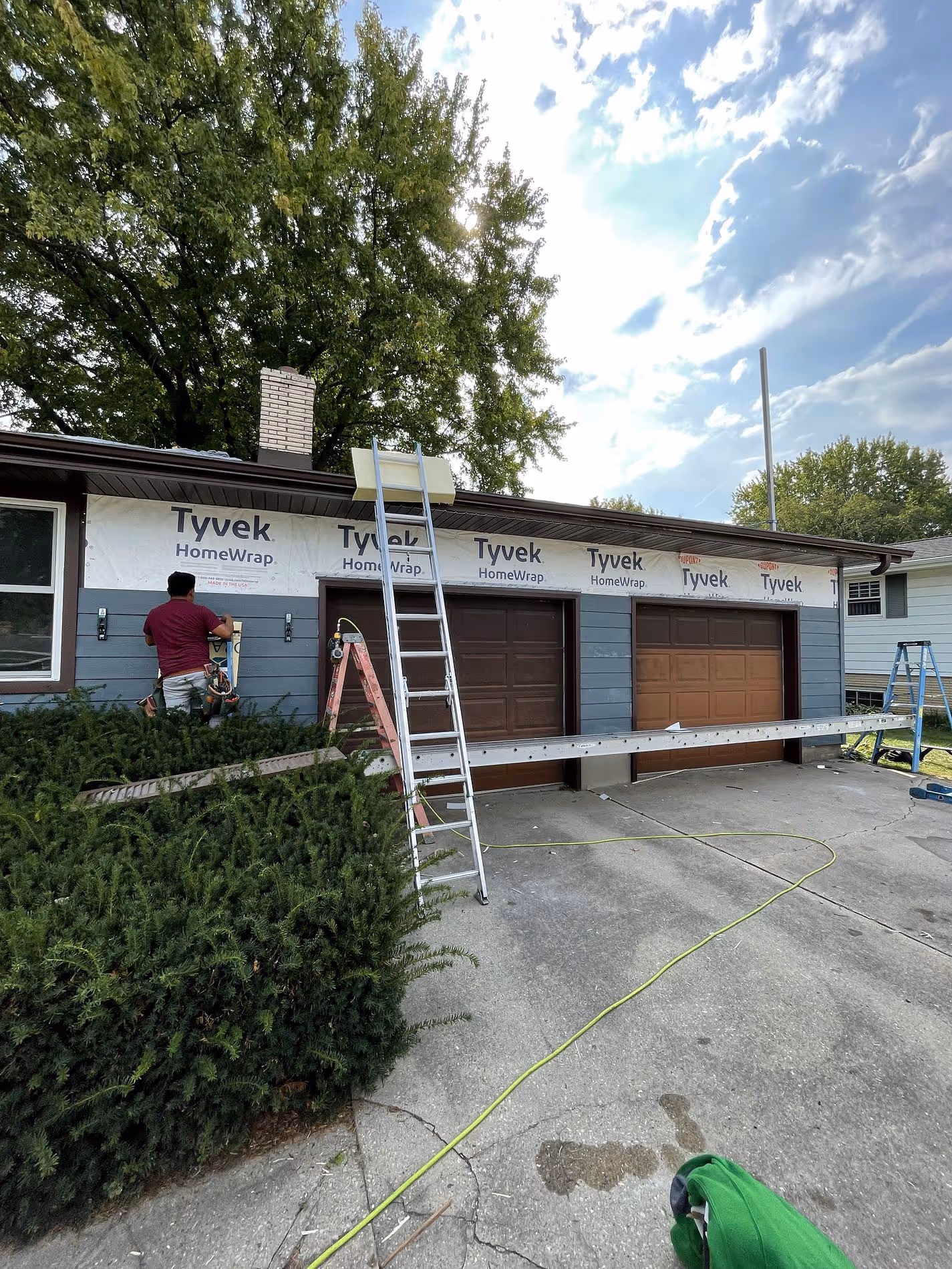 Exterior view of home with newly installed James Hardie siding in Wisconsin Rapids highlighting clean lines and modern finish